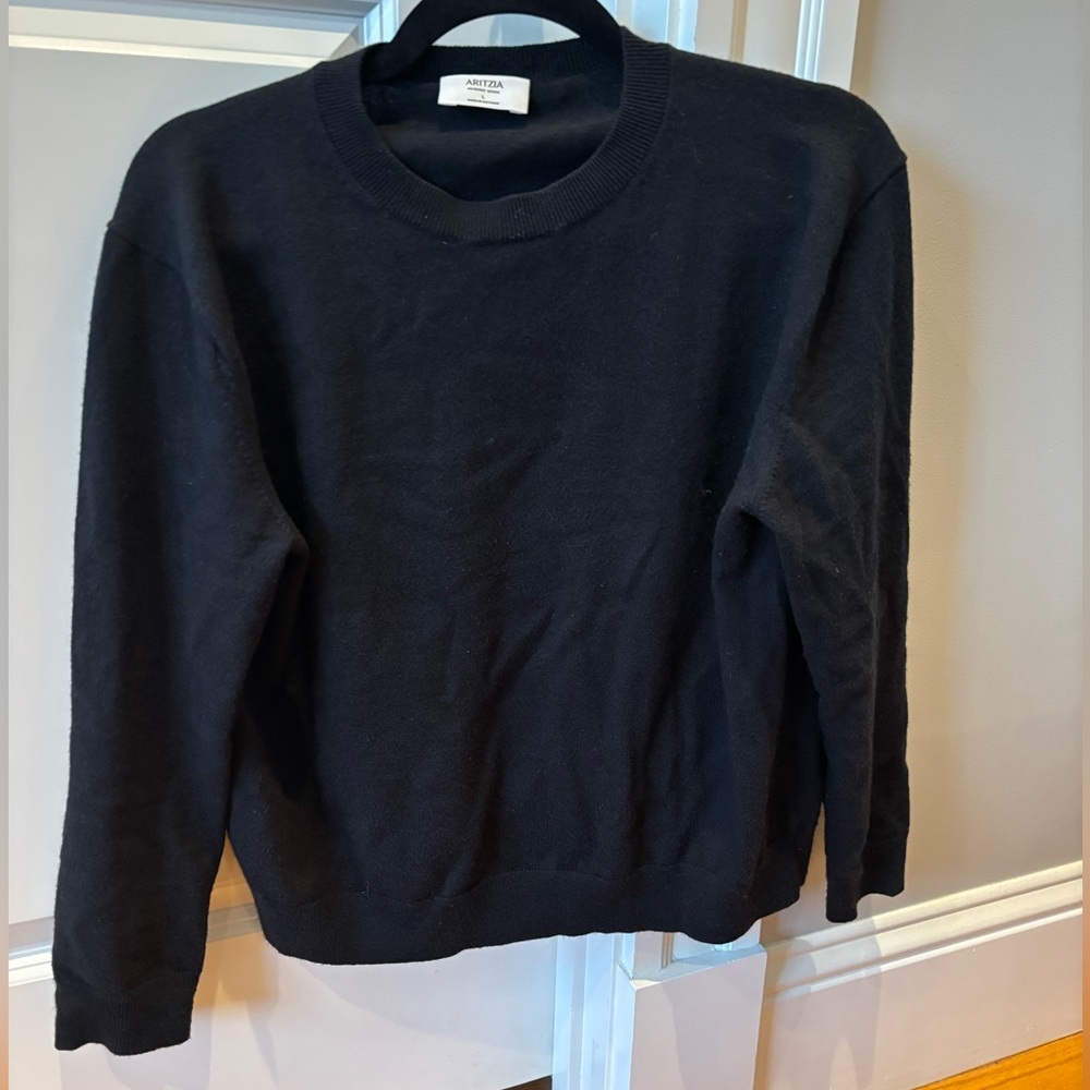 Aritzia Bare Merino Wool Crew Sweater, Black